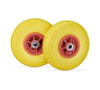 Wheelbarrow wheel Solid Rubber Wheels 150 kg Yellow/Red Heavy-Duty Cart Wheels