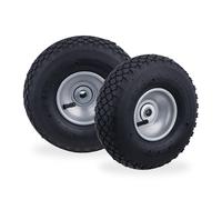 Wheelbarrow Wheels 4x Set Spare Tyres 3.00-4" Inflatable Load Up To 100 kg Black