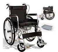 Wheelchair - 102X67X88CM, Manual Wheelchair with Attendant Operated Brakes, Easy to Install and Release,Easy to Fold, Black