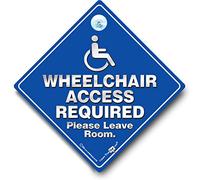 Wheelchair Access Required Sign, Disability Please Leave Room Sign, Disabled Driver Car Sign, Wheelchair User Sign, 14cm, Suction Cup Attachment