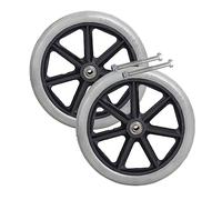 Wheelchair accessories 1 pair of 2 6-inch/7-inch/8-inch black gray solid tire durable wheelchair wheel wheelchair spare tire non-pneumatic tire hole distance 0.8cm ( Color : Gray , Size : 8 inches )
