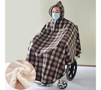Wheelchair Accessories Adult Fleece Wheelchair Cape with Hood, Wheelchair Clothing Winter Poncho Cape Coat for Women and Men Wheelchair Warm Cover Blanket