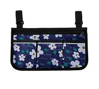 Wheelchair Armrest Bag with Pockets Reflective Strips Storage Pouch for Electric Mobility Scooter Walking Frame Organizer Accessory Oxford 600D Material Easy to Fix