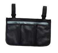 Wheelchair Armrest Side Storage Bag Pouch Portable for Most Wheelchair, Black, 31 x 19cm