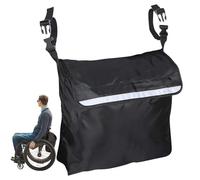 Wheelchair Back Bag - Large Capacity Storage Bag | Waterproof Wheelchair Pouch | Nylon Construction, Reflective Stripe (13x1 Inch, Visible 100m), 46x41x20cm, 0.15kg, Holds Water Bottles Snacks Towels,