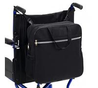 Wheelchair Bag Mobility Scooter Backpack Storage Shopping Armrest Black for Back Side Baskets Accessories Shopping Chair Zipped Easy Access Straps