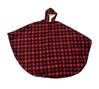 Wheelchair Blanket for Adults, Fleece-Lined Winter Poncho Cape with Hood, Warm Lap Cover for Women & Men, Extra Cozy Wheelchair Clothing(Red)