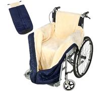 Wheelchair Blanket for Lower Body,Wheelchair Cover with Zipper Lightweight Cosy Fleece Lined Warm Waterproof Cozy Lap Blanket for Adults Elderly Leg and Feet, 25.5 Inches X 51 Inches, Blue