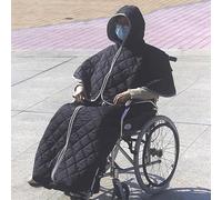 Wheelchair Blanket, Wheelchair Shawl,Windproof Fleece Lined Winter Outdoor Adult Warm Blanket, Lower Body Warm for Elderly, Patients and Disabled(Black)
