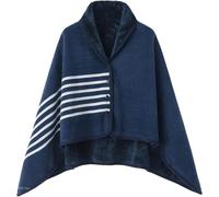 Wheelchair Blanket, Winter Warm Cover, Wheelchair Cloak Windproof Wheelchair Cape Poncho with Hood, for Leg and Whole Body Warmth of Elde,Wheelchair Accessory(Blue,80 * 130cm)