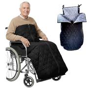 Wheelchair Blanket with Zipper Windproof Warm Fleece Lined Lap Blankets for Elderly Leg and Foot