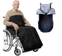 .Wheelchair Blanket with Zipper Windproof Warm Fleece Lined Lap Blankets for Elderly Leg and Foot Health_Personal_Care