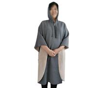 Wheelchair Blankets - Fleece Hood Waterproof Cloak for Winter, Double Layer Thick Cloth Shawl - Keep Warm & Cozy - Wheelchair Cover Clothing(Gray,XL)