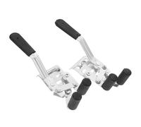 Wheelchair Brake Assembly, Silver Steel Manual Lock with Screw Fixation | Dual Clamp Design, Anti-slip Hand Lever Locking, for Transport Chair Use and Incline Stopping