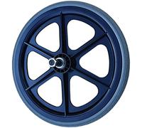 Wheelchair Caster 16in by 1-3/16in Wheelchair Rear Wheel Replacement,Rear Solid Polyurethane Tire with Screw Rod,Grey(1 Unit)