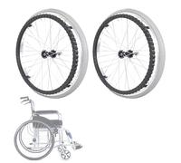 Wheelchair Caster 24 Inch Wheelchairer Wheels 2 Pcs,Aluminum Alloy Spoke Hub,Wheelchair Caster,Suitable for Many Types of Wheelchairs(Grey)