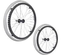 Wheelchair Caster 24in Wheelchair Rear Wheels Replacement,with Bearing Wheelchair Caster Assembly, 2 Pack,Non-Pneumatic Solid Wheelchair Rear Wheel(Grey)