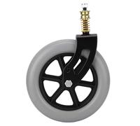 Wheelchair Caster Assembly Front Universal PU Hub Solid Spring Shock Absorber Wheel 10 X 2in Replacement Parts for Elderly Disabled Medical Vehicles Wheelchairs Walkers Scooters