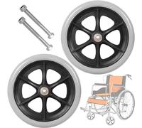 Wheelchair Caster Wheel, 2 Pcs - Wheelchair Front Wheels Replacement, Replacement Casters For Walkers Rollators And Wheelchairs, 6In 7In 8In Wheel 5/16 In Bearing, Easy To Instal,Gray,15Cm(6 Inch)