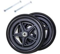 Wheelchair Caster Wheel, Replacement Wheelchair Wheels Solid Wheel 2 Pcs 6" 7" 8" Wheelchair Accessories Parts With 5/16 Inch Bearing Easy To Install Replacement Casters For Walk,Black,8Inch/19Cm