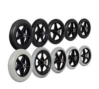 Wheelchair Caster Wheels,Wheelchair Front Castor Wheels, 5.5"x1.5"/7.5"x5.5" Solid Wheel Replacement, ABS Non-marking Solid Tires, with M8 Screws, Strong and Durable