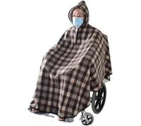 Wheelchair Cloak, Wheelchair Blanket, Warm Thickened Plush Windproof Wheelchair Blanket, with Hood Winter Poncho Lined Cape, Gifts for Homebound Seniors.
