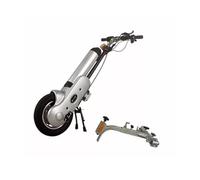 Wheelchair Conversion Electric Kit The Front of The Car is Connected to The Manual Folding Sports Wheelchair Traction Head 12-Inch Trailer Head Electric Drive Head,A-Silver