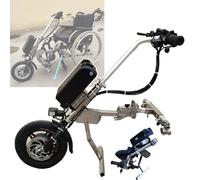 Wheelchair Conversion Electric Kit Wheelchair Drive Head (3 Speeds), Lightweight and Foldable-14Kg, Endurance: 55 Km/65 Km, with Front Light + Shock Absorption,B-55Km