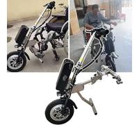 Wheelchair Conversion Electric Kit with Led Double Bead Headlight,65 Km Range,3 Speed Adjustment Electric Trolley for Disabled People,B