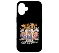 Wheelchair Cougars Cat Chaos Funny Grannies Humor Design Case for iPhone 16