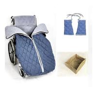 Wheelchair Cover for Adults, Windproof Winter Wheelchair Blanket, with Shoe Covers and Gloves, Fleece Lined Cozy Leg Cover with Zipper, for Elderly Patients and Disabled,Blue