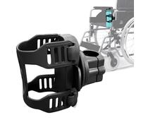 Wheelchair Cup Holder with Magnetic - Rollator Water Bottle Bag for Walker & Mobility Scooter, Portable Drink Bracket Attachment, 1 Pc