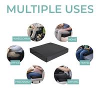 Wheelchair Cushion Memory Foam Waterproof Pressure Relief Seat Pad Pillow -Black