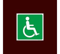 Wheelchair/Disabled Friendly Sticker/Self Adhesive Sign - Fire, Disabled, Wheelchair, Ramp, Parking, Emergency - (DDA18)