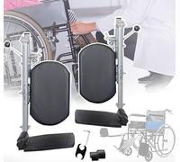 Wheelchair Elevating Legrests- Universal Composite Footplates, Easy Cleaning Leg Rest，Adjustable Angle/90°-180° with Padded/Footplates(Apair)