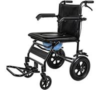 Wheelchair Folding Belt Seated Semi-Recumbent, Multifunction Bathroom Shower Chair, Self Propelled Mobility Aids, Bathroom Toilet Seat for Elderly Disabled