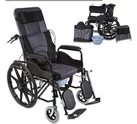 Wheelchair Folding Transport Wheelchair Portable with Removable Armrests and Swing Lifting Leg Rests Carbon Steel Walker, Ultra Light Wheelchair Transport Chair,