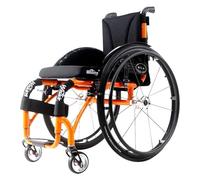Wheelchair,Folding Wheelchair, Portable Folding Sports Wheelchairs with Adjustable Footrest and Seat Height(Orange Yellow,Seat Width 40cm)