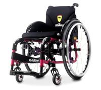 Wheelchair,Folding Wheelchair, Sports and Leisure Wheelchairs for Adults Portable Folding Sports Wheelchairs Self Propelled Wheelchair(Pink Purple,Seat Width 42cm)