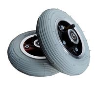 Wheelchair Front Wheel Assembly,7 inch Replacement Wheel for Powerchairs/Electric Wheelchair, 7x1 3/4 Pneumatic Rubber Wheel Tire w/Aluminum Alloy Wheel Hub, 2 Pcs (Size : Bearing Hole 8mm)