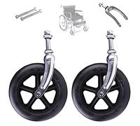 Wheelchair Front Wheels 6 Inch Anti Slip Solid Wheelchair Wheels Caster Professional Rubber Wheelchair Caster Assembly For Rollators (Black 7Inch)