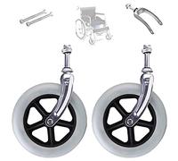 Wheelchair Front Wheels 6 Inch Anti Slip Solid Wheelchair Wheels Caster Professional Rubber Wheelchair Caster Assembly For Rollators (Grey 7Inch)