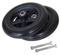 Wheelchair Front Wheels, Front Castors Disabled People Non-Slip PU Wheels Solid for Manual Wheelchairs Rollators