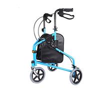Wheelchair, Lightweight Folding Three-Wheeled Walker Shopping cart, Elderly Rehabilitation aid Trolley Shopping cart Folding with Brake Drive Three Wheels