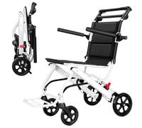 Wheelchair, Lightweight Folding Wheelchair, Super Lightweight 8kg, Foldable Wheelchair Support 90kg, 40cm Seat Width Aluminum Wheelchair for Adults and Seniors