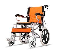 Wheelchair - Manual Wheelchair with Attendant Operated Brakes, Easy to Install and Release,Easy to Fold, 58x82x87cm,Orange, Black, Blue, Red