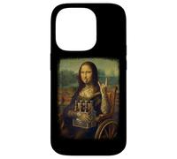 Wheelchair Mona Lisa Tattoos Rock Hand Sign Beer Party Case for iPhone 14 Pro