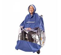 Wheelchair Poncho Reusable Wheelchair Rain Poncho Reflective Strip Nylon Lightweight Electric Scooter Raincoat Packable with Hood Cloak(S)