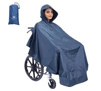 Wheelchair Poncho Wheelchair Cover Lightweight, Breathable & Waterproof RainCape Universal Fit, Mobility Scooter & Electric Rain Poncho Full Body Coverage for Adults Reusable (Navy Blue)