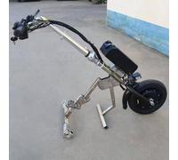 Wheelchair Pull Device 500W Wheelchair Conversion Electric Kit, 12 Inch Wheels, 3 Speeds/with Front Light + Shock Absorber + Removable Battery + Dual Disc Brakes for Outdoor Use,A